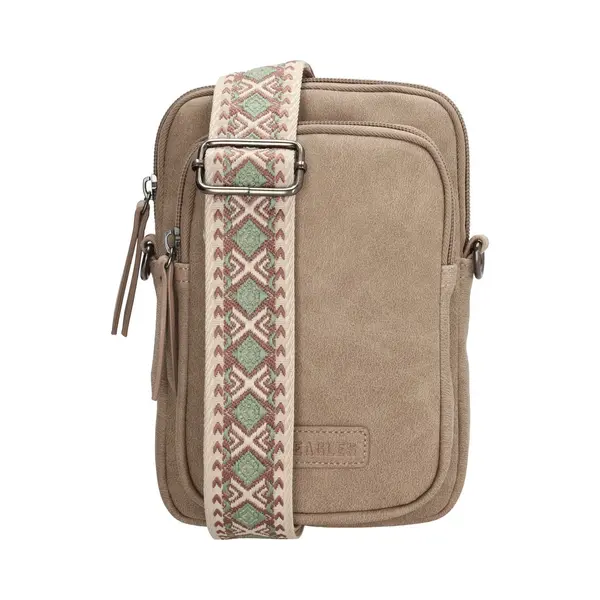 Beagles Malaga Crossbody Telefoontasje - Trendy Schouderband - Premium Leatherlook - Dames Tas - Lichttaupe thumbnail