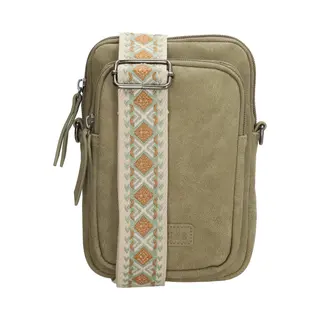 Beagles Malaga Crossbody Telefoontasje - Trendy Schouderband - Premium Leatherlook - Dames Tas - Lichtgroen