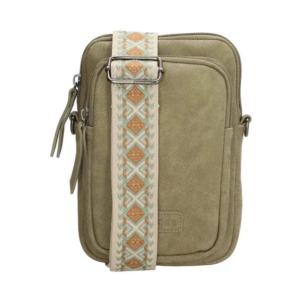 Beagles Malaga Crossbody Telefoontasje - Trendy Schouderband - Premium Leatherlook - Dames Tas - Lichtgroen thumbnail