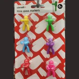 Utensill Wijn Glas Markers – Set Van 6 – Siliconen Glazen Markeerders – Kleurrijke Wijnmarkeerders – Herbruikbaar