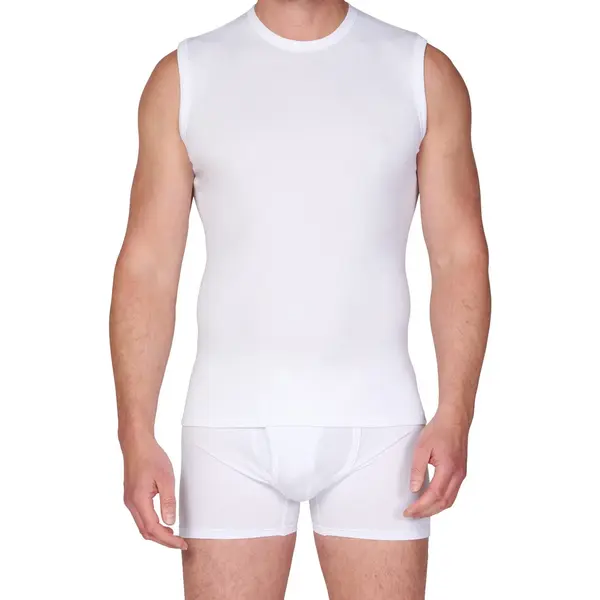 Beeren Heren Mouwloos Shirt Katoen - Shirt Zonder Mouwen - Ondershirt Mannen Naadloos - Ondergoed Heren - Xxxl - Wit thumbnail