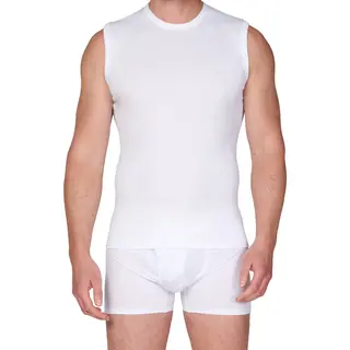 Beeren Heren Mouwloos Shirt Katoen - Shirt Zonder Mouwen - Ondershirt Mannen Naadloos - Ondergoed Heren - Xxxxl - Wit