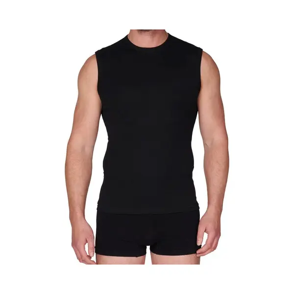 Beeren Heren Mouwloos Shirt Katoen - Shirt Zonder Mouwen - Ondershirt Mannen Naadloos - Ondergoed Heren - Xxxl - Zwart thumbnail