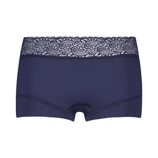 Rj Bodywear Pure Color Kant Dames Short - Donkerblauw