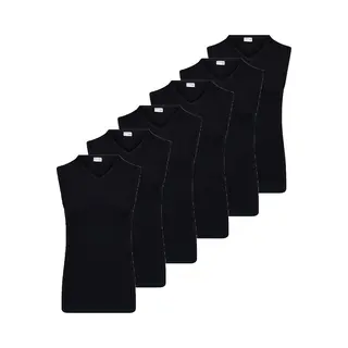 Beeren 6 Stuks Heren Mouwloze Shirts - 100% Katoenen Shirt Zonder Mouwen - Naadloos - Ondergoed - Xxl - Zwart