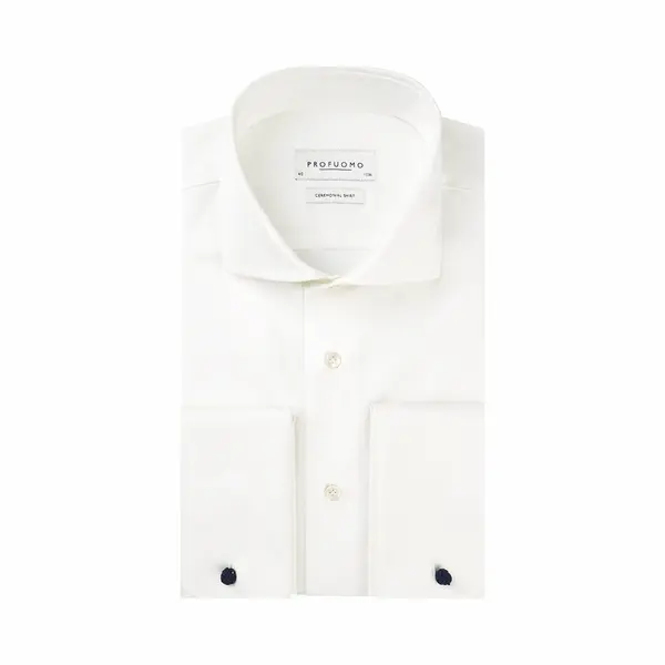 Profuomo Originale Overhemd Ecru, Effen thumbnail