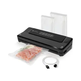 KitchenBrothers Vacumeermachine Essential - 4, 5L/min. - Bpa En Pfas Vrij - Vacuüm Sealer - 4 Standen - Incl. 40 Vacumeerzakken En Vacuumslang -