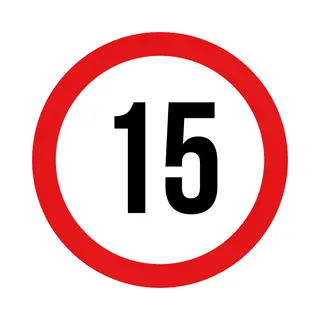 5 Stickers Van 20 Cm | Max Snelheid 15 Km Sticker | Weersbestendig | Vinyl