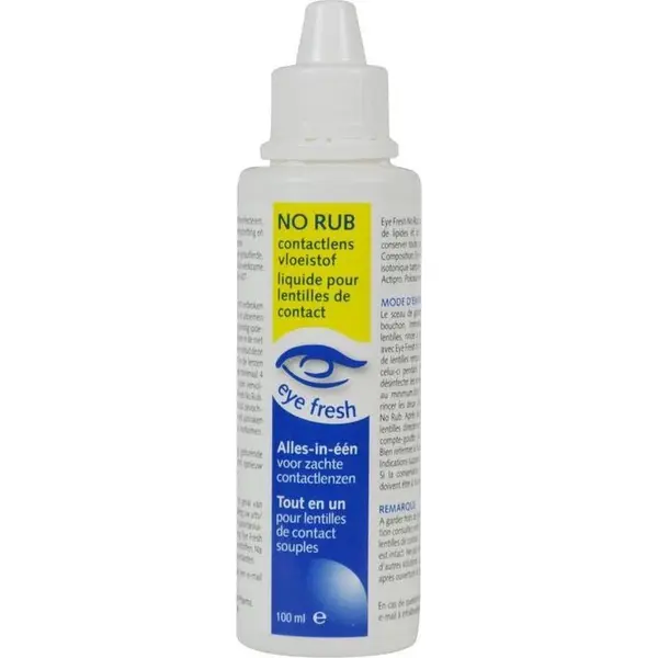 Eye Fresh No Rub - Alles-in-één Lenzenvloeistof - Geen Wrijven Nodig - Voor Zachte Contactlenzen - Geschikt Voor Gevoelige Ogen - 100 Ml thumbnail