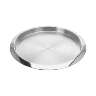 Excellent Houseware Professioneel Stapelbaar Koffie - Dienblad Model Astoria Hoogglans En Geborsteld Roestvrij Staal Rond 35 Cm.