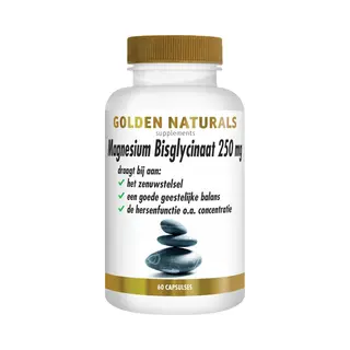 Golden Naturals Magnesium Bisglycinaat 250mg 60 Vegacapsules