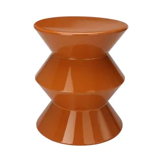 In & Out Deco Bijzettafel - Metaal - Organisch - Karamel - Hoog 36 Cm - Rond 31 Cm