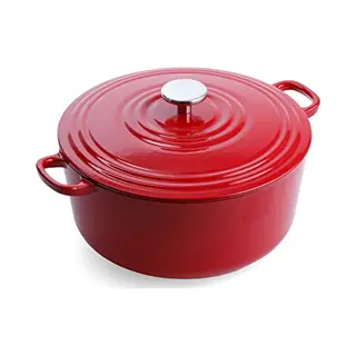 Bk Cookware Bourgogne Schmortopf, Bräter Induktion, Gusseisen Topf Emailliert Mit Deckel, Ofen- Und Spülmaschinengeeignet - 28cm/6, 7 L, Chili Rot