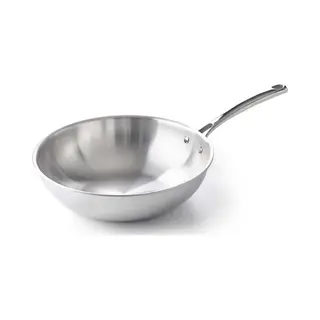 Bk Superior Tri-Ply Wok 28cm (B2512930), Pan + Steelpan, Zilver