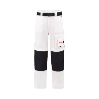 Workman 1004 Classic Worker Zip Off Werkbroek - Wit / Navy - Maat 42 (28/30)
