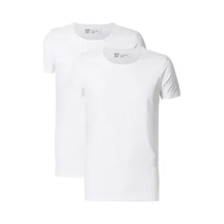 Petrol Industries T-Shirt Ronde Hals Dubbel Pak Helder Wit, Effen
