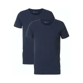 Petrol Industries Herren 2er-Pack T-Shirts Basic - Rundhalsausschnitt - Kurzarm - Multipack - Herrenbekleidung - Blau - L
