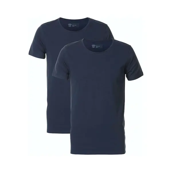 Petrol Industries Herren 2er-Pack T-Shirts Basic - Rundhalsausschnitt - Kurzarm - Multipack - Herrenbekleidung - Blau - L thumbnail