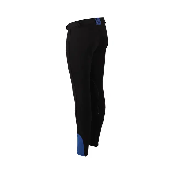 Qhp Modische Reithose Junior Kinderreithose Stoff-Kniebesatz (Schwarz, 164) thumbnail