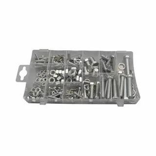 Benson Assortimentbox - Bouten, Moeren En Veerringen - Verzinkt - 240-delig - Diverse Maten