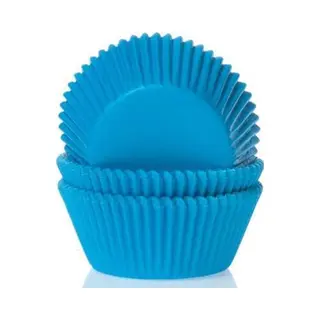 House Of Marie Mini Cupcake Vormpjes Cyaan Blauw Pk/60