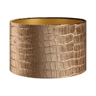 Lt-Luce Lampenkap Cilinder Short Croco Velvet Brons Goud Ø 25cm