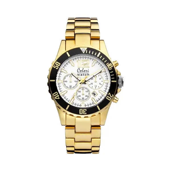 Colori 5-COL155 - Horloge - Wit Met Goudkleurig - 40mm thumbnail