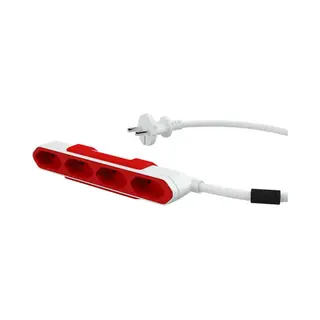 Allocacoc PowerBar power uitbreiding 1,5 m 4 Ac-uitgang(en) Binnen Rood, Wit