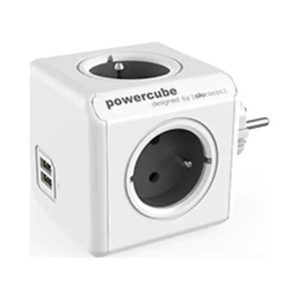 Allocacoc PowerCube Original Usb Type E power uitbreiding 4 Ac-uitgang(en) Binnen Grijs thumbnail