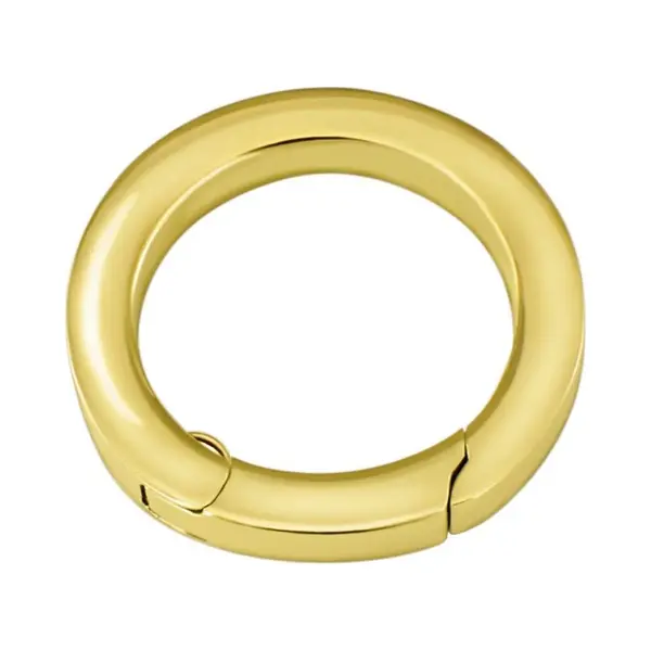 Quiges Clip Ring Carrier Gold 22 Mm Stainless Steel Connector For Necklace And Coin Pendant With Push Gate Clasp thumbnail