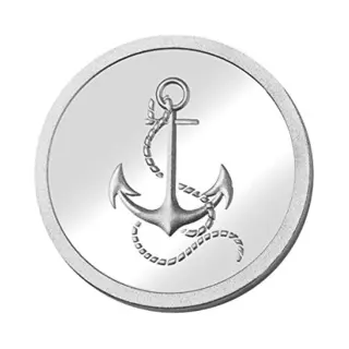 Quiges Silver Plated Small 25mm Coin Anchor And Rope Print For Interchangeable Pendant Necklace