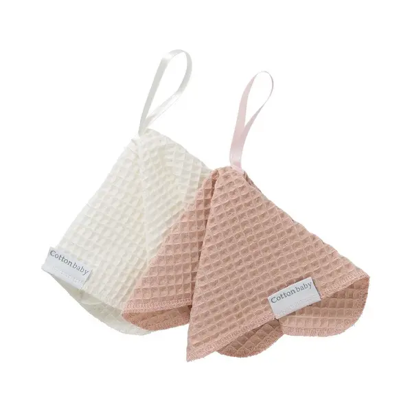 Cottonbaby Speendoekje - Wafel- Per Set Van 2 - Room/poederroze thumbnail