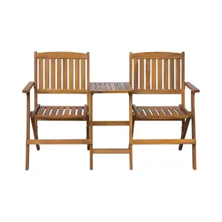 VidaXL Gartenbank Klappbar Mit Teetisch 140 Cm Massivholz Akazie