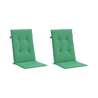 VidaXL Gartenstuhlauflagen Für Hochlehner 2 Stk. Grün 120x50x3cm Stoff