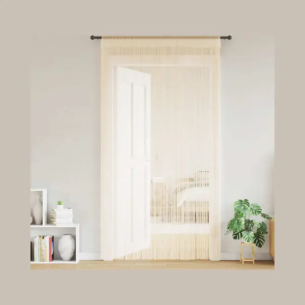 VidaXL Draadgordijnen 140x250 Cm Crème 2 St thumbnail