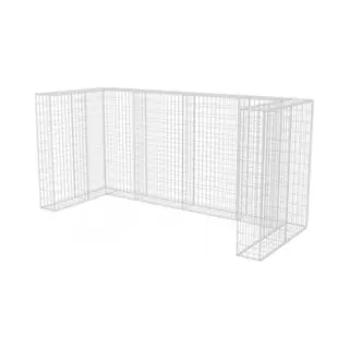 Gabionen-mülltonnenverkleidung Für 3 Tonnen Stahl 250x100x120cm Vidaxl