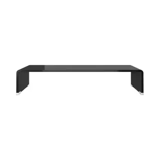 Vidaxl - Tv-tisch/bildschirmerhöhung Glas Schwarz 60x25x11 Cm