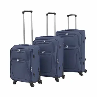 VidaXL 3-tlg. Weichgepäck Trolley-Set Marineblau