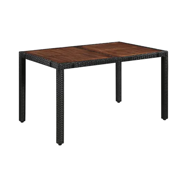 VidaXL 7-tlg. Garten-Essgruppe Poly Rattan Akazie Massivholz Schwarz thumbnail