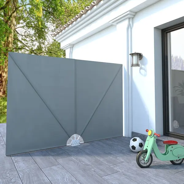 VidaXL Faltbarer Terrassen-Seitenfächer Grau 240 × 160 Cm thumbnail