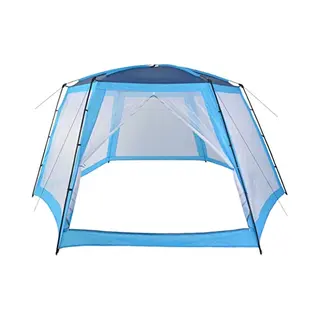 VidaXL Blue Swimming Pool Tent | Uv Fabric With Pa Coating | Robust Steel Frame | 660x580x250cm | Perfect For Round Pools Up To 500cm | Includes Mesh