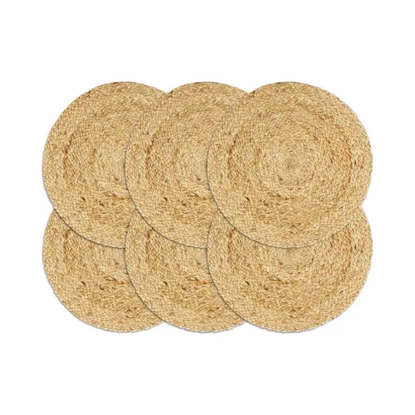 Tischsets 6 Stk. Natur 38 Cm Rund Jute Vidaxl thumbnail