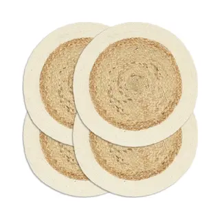 VidaXL Placemats 4 St Rond 38 Cm Jute En Katoen Natuurlijk