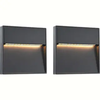VidaXL Led-buitenwandlampen 2 St 3 W Vierkant Zwart