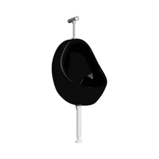 Wandurinal Mit Spülventil Keramik Schwarz - Vidaxl