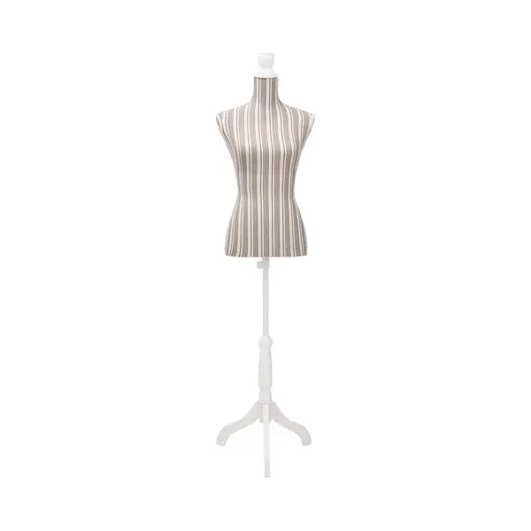 VidaXL Schneiderpuppe, Damenbüste Büste Torso Mannequin Leinen Mit Streifen thumbnail