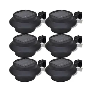 VidaXL 6x Außenlampe Sonnenlichtset Zaunlicht Schwarz