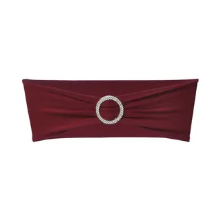 VidaXL 25x Stuhlschleifen Stretch Schleifenbänder + Diamant Schnalle Bordeaux