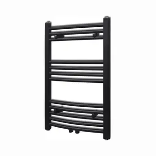 Vidaxl Handtuchheizkörper Warmwasser Gebogen Schwarz 500x764 Mm