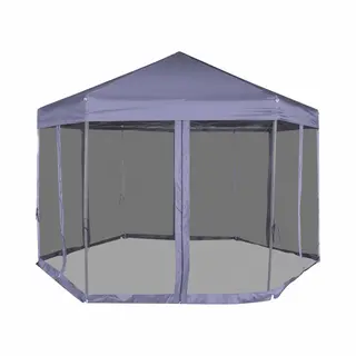 VidaXL Hexagonal Pop-Up Zelt Mit 6 Seitenwänden Dunkelblau 3, 6x3, 1 M